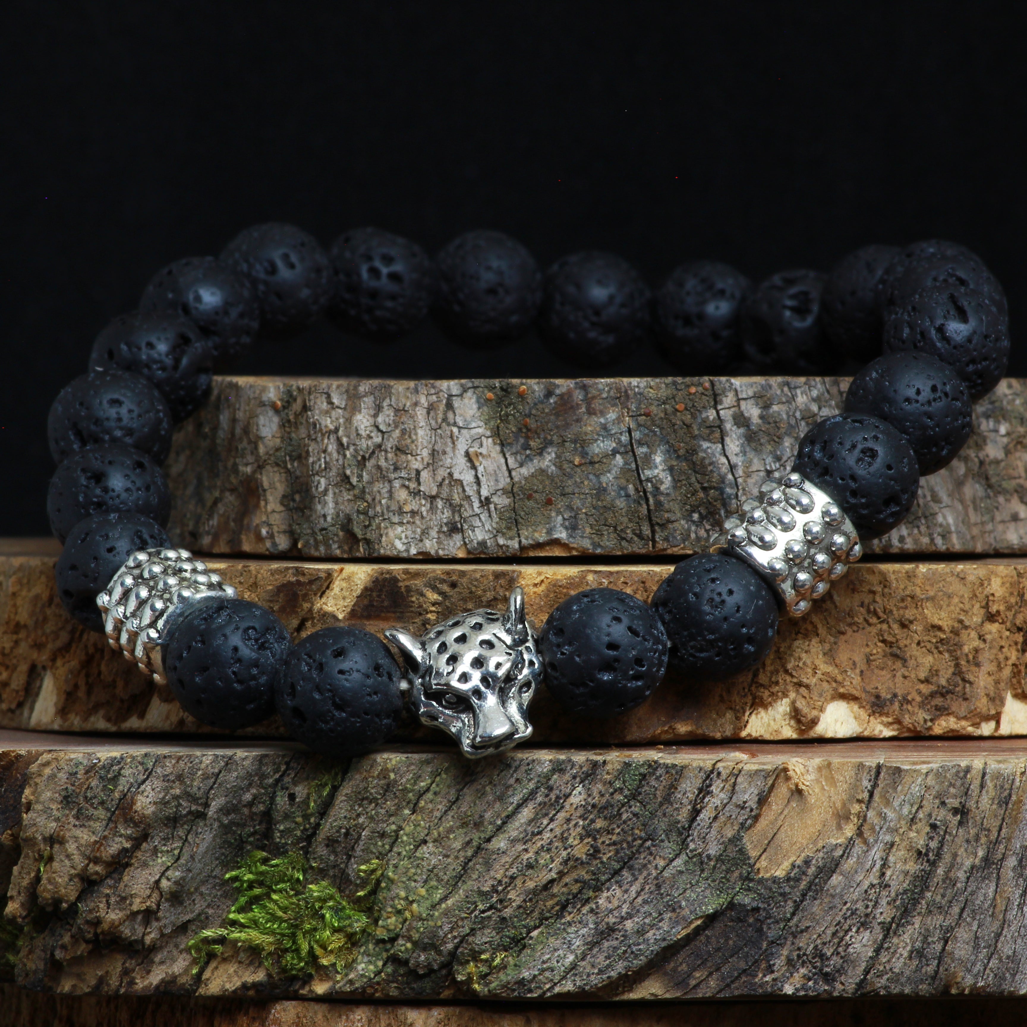 Pulsera piedra volcánica puma