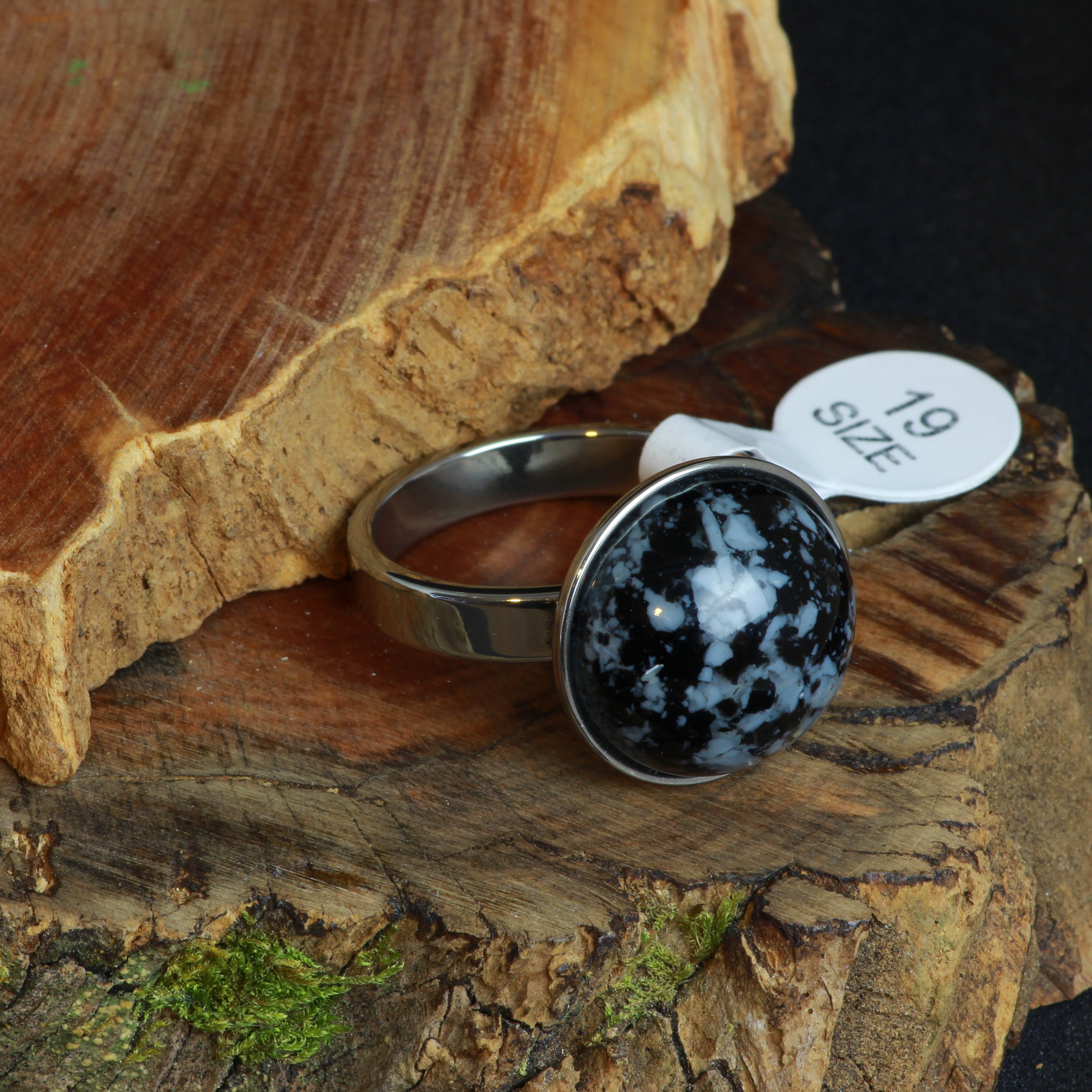Anillo elena redondo piedra deconstruida